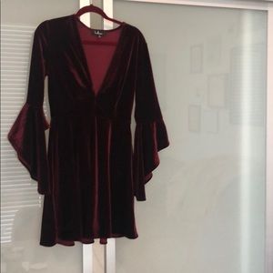 Velvet burgundy dress